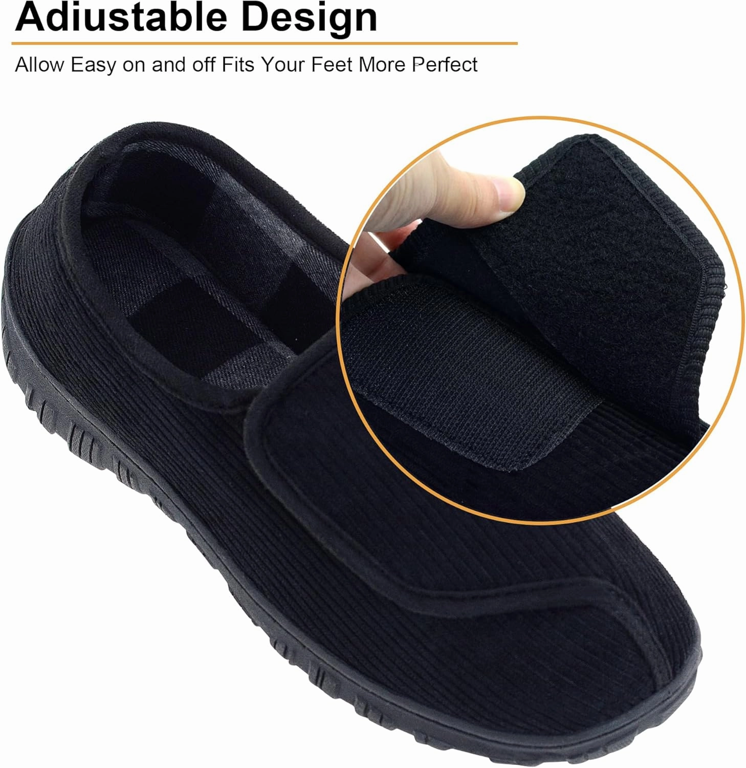 Mens Memory Foam Diabetic Slippers Extra Wide Comfy with Coral Fleece Lining for Arthritis Edema Swollen Feet House Shoes for Men