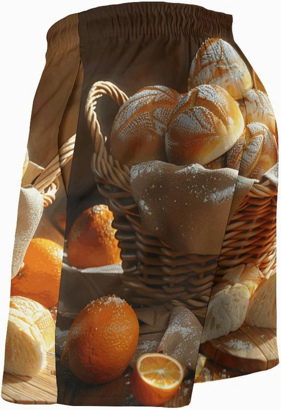 Mens Swim Trunks with Mesh Lining Basket of Bread Drawstring Beach Shorts Quick Dry Board Shorts