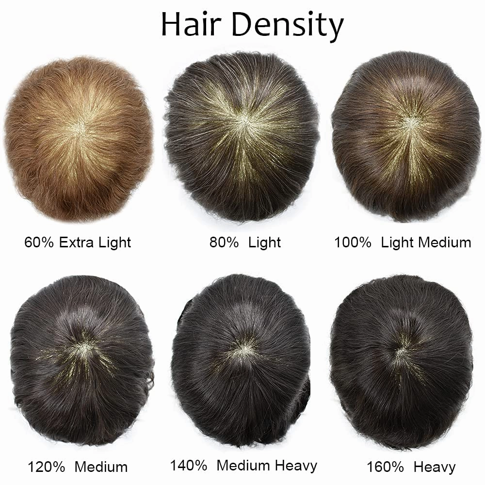 Mens Toupee Human Hair Toupee for Men Durable Fine Mono Lace Hair System for Men Clear Poly Hair Replacement for Men Hair Piece Hair men's hair prosthesis protesis capilar hombre 8x10 1B# OFF BLACK