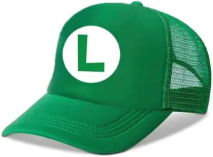 Mesh Baseball Cap Snapback Little Kids Ages 4-7 Boys Girls Super Luigi Bros Mario Princess Peach Cartoon Hat Cute