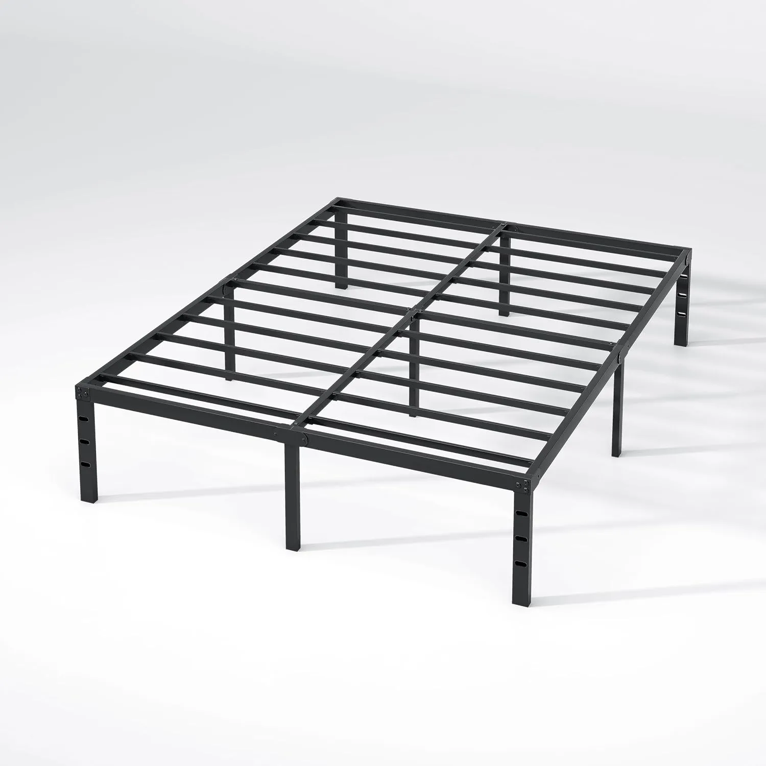 Metal Bed Frame,Full Size Bed Frame with Storage Space,Heavy Duty Sturdy Mattress Foundation,Easy Assembly,No Box Spring Needed, Black,18 Inch,Full