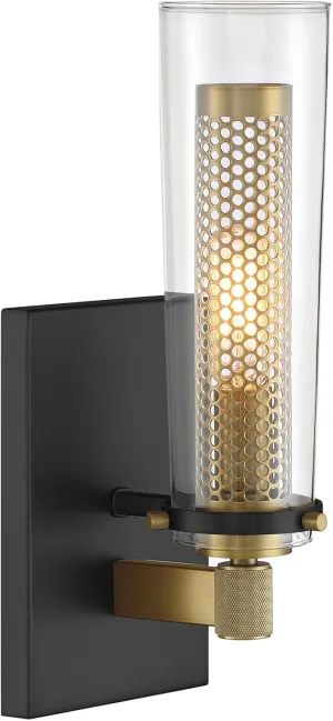 Minka Lavery 2181-726 Emmerham Wall Sconce, 1-Light 60 Watts, Coal and Soft Brass