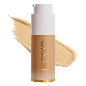 Mirabella Invincible For All HD Liquid Foundation - Anti-Aging Full Coverage Liquid Face Makeup - Moisturizing, Hydrating & Lightweight Foundation for All Skin Types (Medium M130)