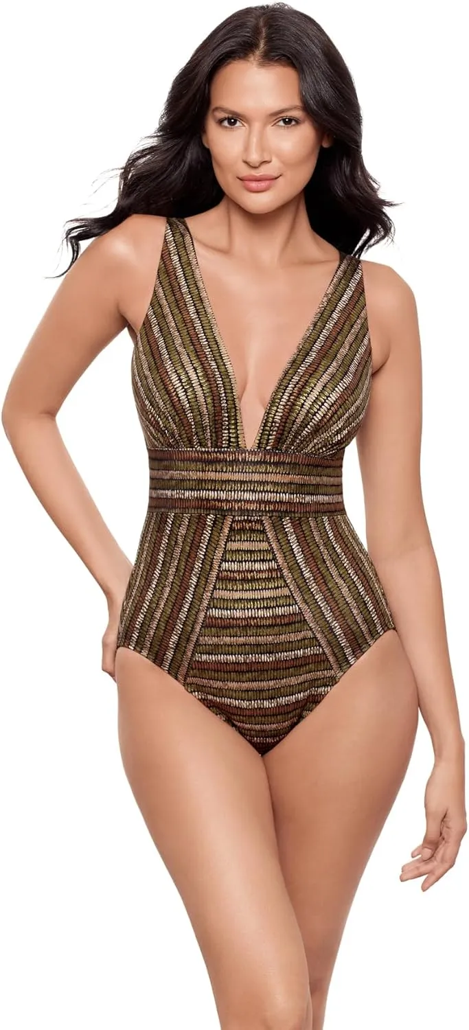 Miraclesuit Women's Swimwear No Static Odyssey Tummy Control Soft Cup One Piece Swimsuit