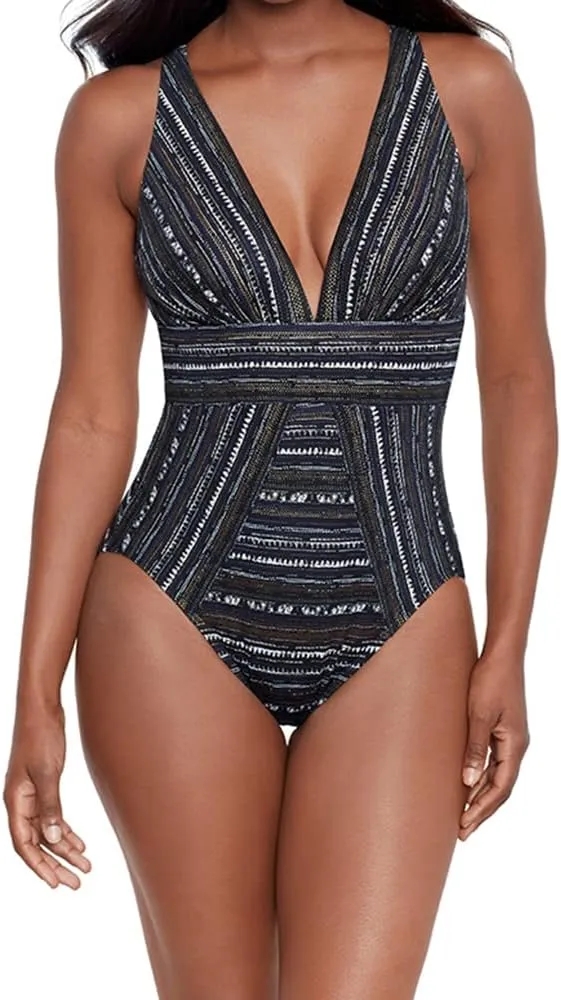 Miraclesuit Women's Swimwear No Static Odyssey Tummy Control Soft Cup One Piece Swimsuit