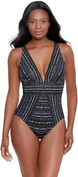 Miraclesuit Women's Swimwear No Static Odyssey Tummy Control Soft Cup One Piece Swimsuit