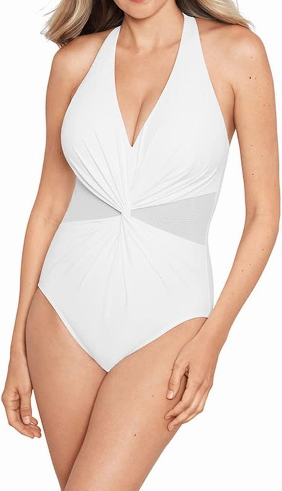 Miraclesuit Women's Swimwear Illusionist Wrapture Halter Soft Cup One Piece Swimsuit