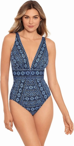 Miraclesuit Women's Swimwear No Static Odyssey Tummy Control Soft Cup One Piece Swimsuit