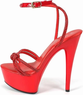 MissHeel Sparkling Rhinestones Ankle Strap Clear Platform Heels