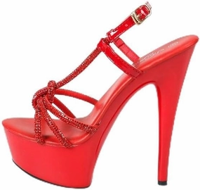 MissHeel Sparkling Rhinestones Strappy Clear Platform Heels