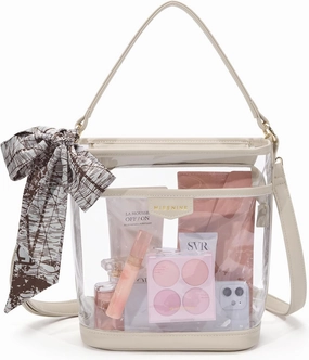 Missnine Clear Bag for Stadium Approved, Clear Crossbody Bucket Bag Transparent PVC Purse for Women, Concert Stadium Events