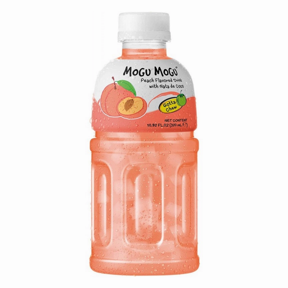 Mogu Mogu Peach Flavored Drink, bevanda al succo di pesca con nata de coco da 320ml