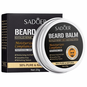 Moisturizing Soft, Beard Care Balm, Nourish & Shape, Clear, 20 g
