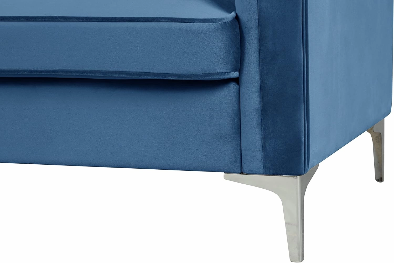 Morden Fort Velvet Office Sofa 71“W Contemporary Sofa Home Theater Seating Upholstered 3-Seater Modern Chesterfield Small Sofa Furniture for Living Room Office Bedroom Apartment, Blue