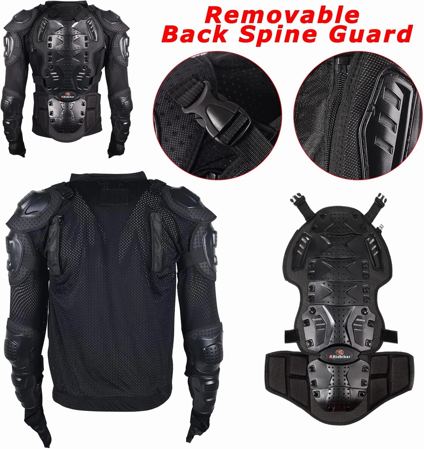 Motorcycle Jacket Full Body Armor, Chest Protection Dirt Bike Gear for Men Motorcycle Gear Motorcycle Armor Motocross MTB Racing Off-Road