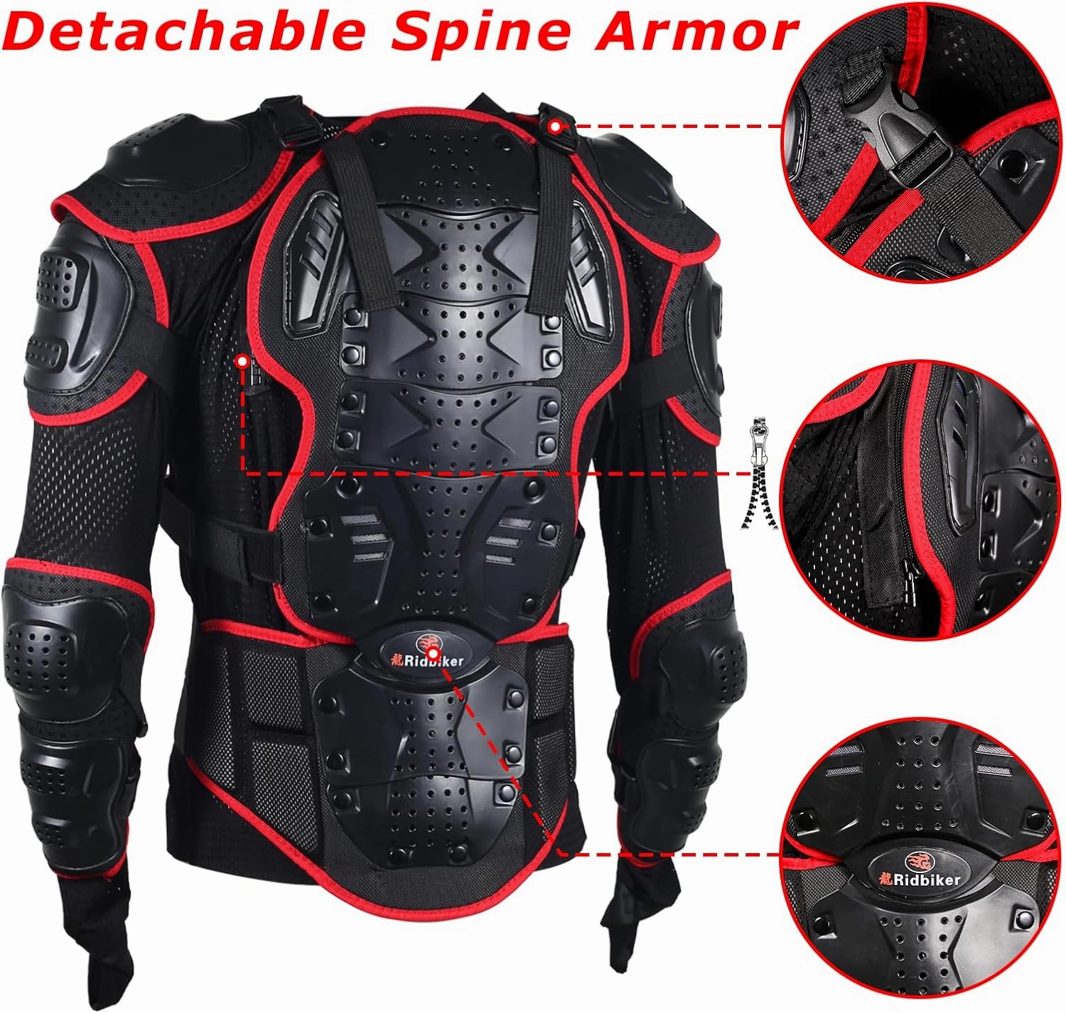 Motorcycle Jacket Full Body Armor, Chest Protection Dirt Bike Gear for Men Motorcycle Gear Motorcycle Armor Motocross MTB Racing Off-Road