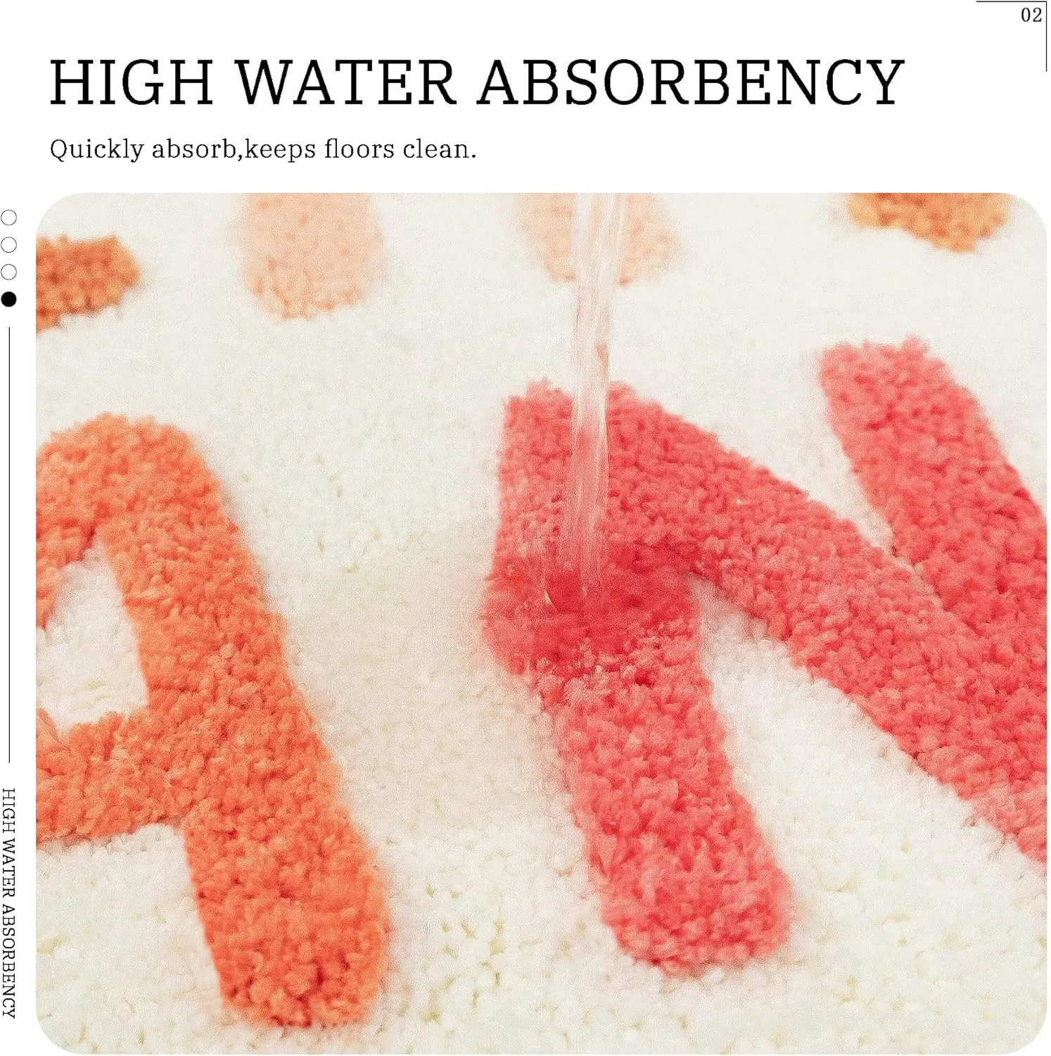 MUJOO Peachy Clean Bath Mat Cute Bathroom Rugs Pink and Cream Ultra Soft and Water Absorbent Bath Rug, Machine Washable, Non-Slip Peach Bath Mats for Bathroom (18"x24", Peachy Clean)