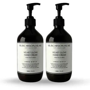 Murchison-Hume Velvet Glove Hand Cream with nourishing Fruit Extracts and Plant Seed Oils for lasting, 24-hour protection against dryness, non-greasy, Lemon Myrtle (Pack of 2)