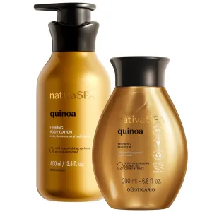 Nativa SPA by O Boticário, Quinoa Firming Ritual Bundle: Body Lotion (13 fl oz) and Body Oil (6.8 fl oz)