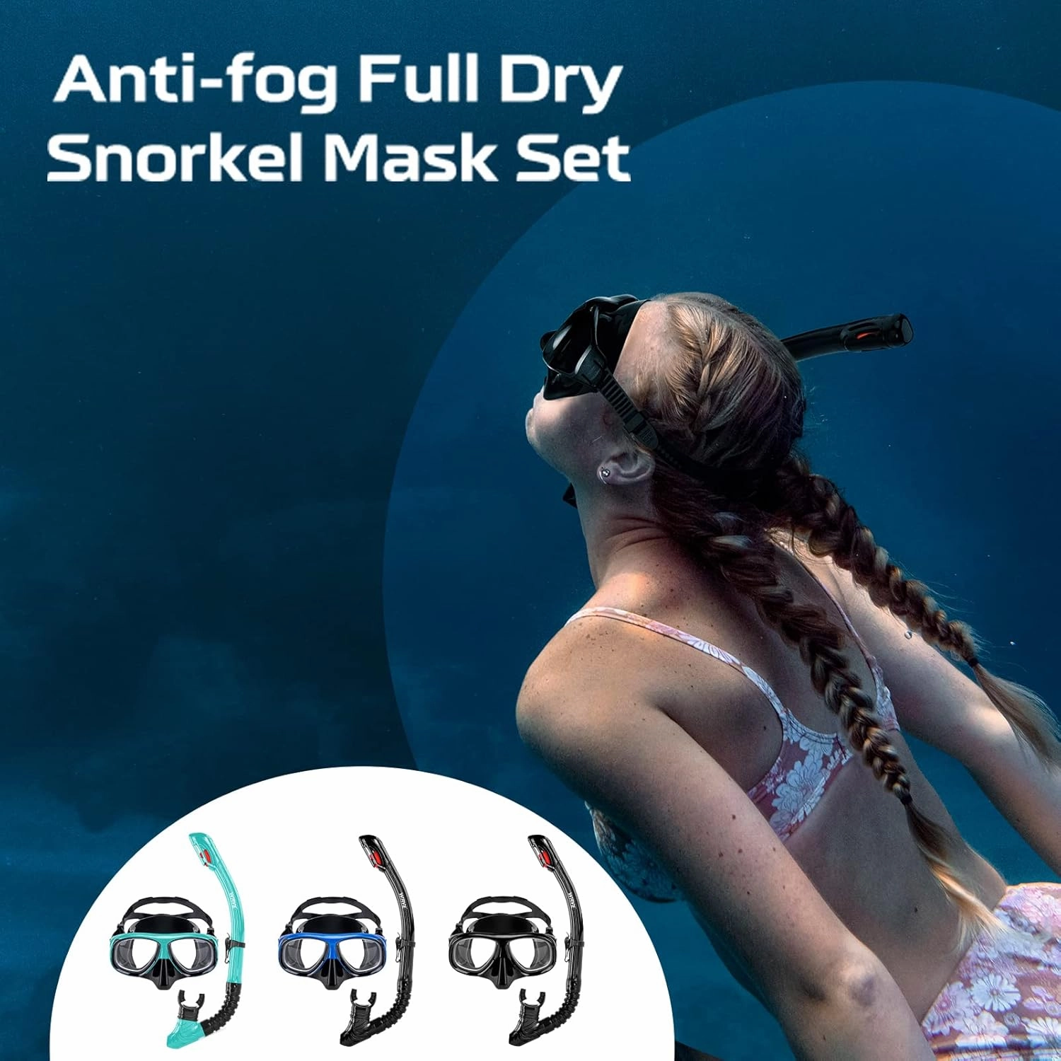 Nearsighted Snorkel Gear, Nearsighted Dry Snorkel Mask Set for Adult Youth, Nearsighted Anti Fog Diving Mask with Detachable Camera Mount & Adjustable Strap for Scuba Diving, Snorkeling, Freediving