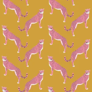 Nicole Miller New York Guepardo Ochre Peel & Stick Wallpaper