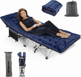 Nictemaw 005901_DB Camping Cot, Full, Deep Blue