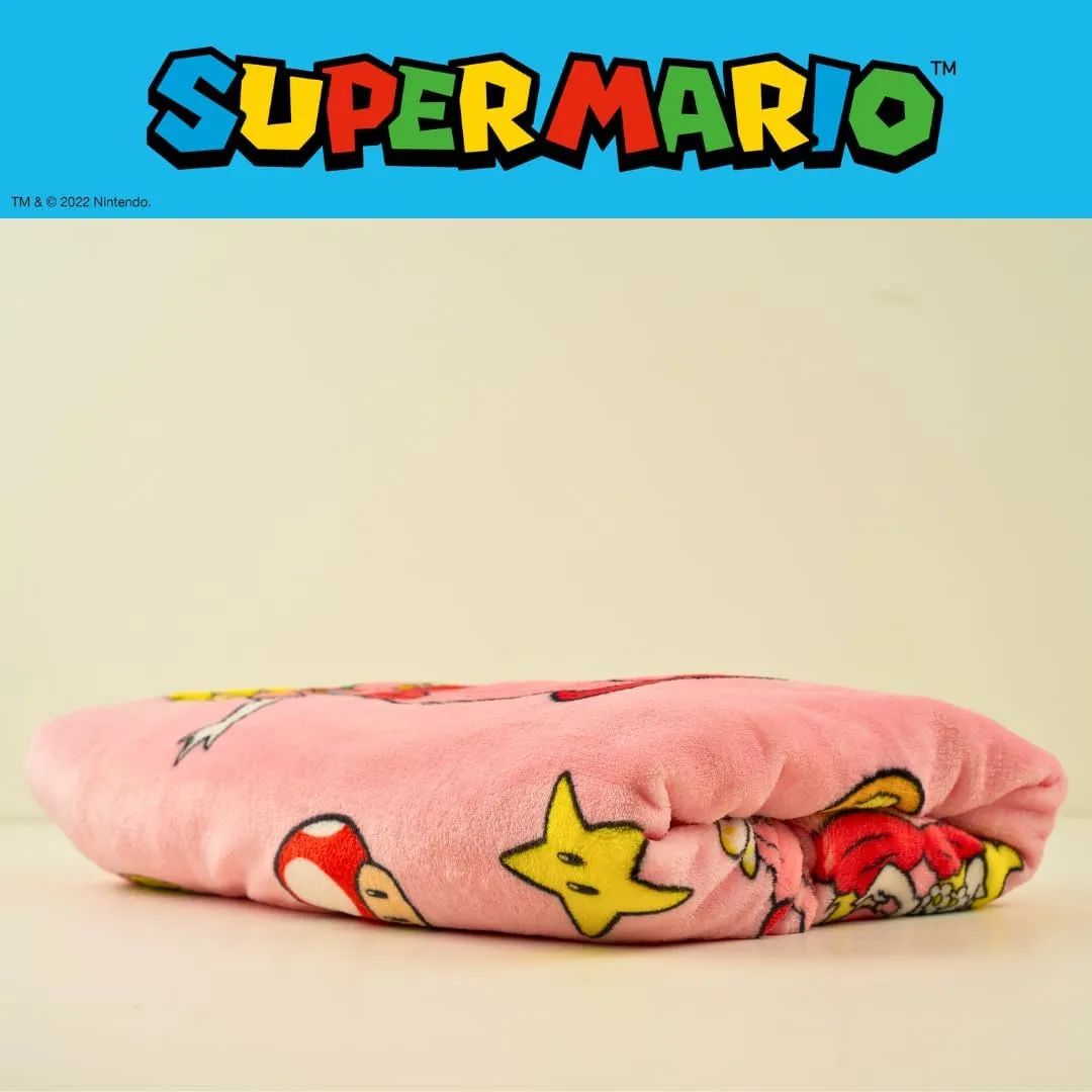 Nintendo Super Marios Bros. Gaming Princess Peach Girl Bedding Super Soft Silk Touch Throw, 46 in x 60 in, (Officially Licensed Product)