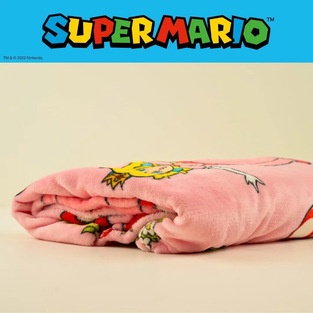 Nintendo Super Marios Bros. Gaming Princess Peach Girl Bedding Super Soft Silk Touch Throw, 46 in x 60 in, (Officially Licensed Product)