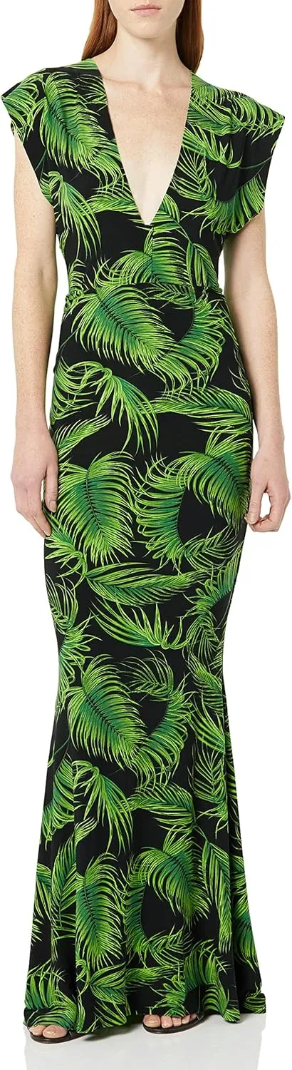Norma Kamali Women's V Neck Rectangle Gown