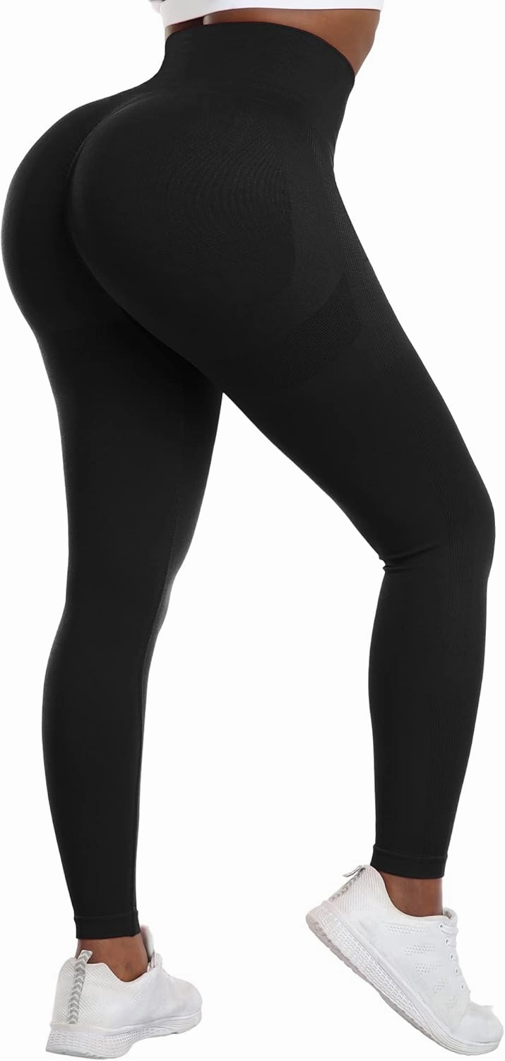 NORMOV 4 Piece Butt Lifting Workout Leggings for Women, Seamless Gym Scrunch Booty Lifting Sets