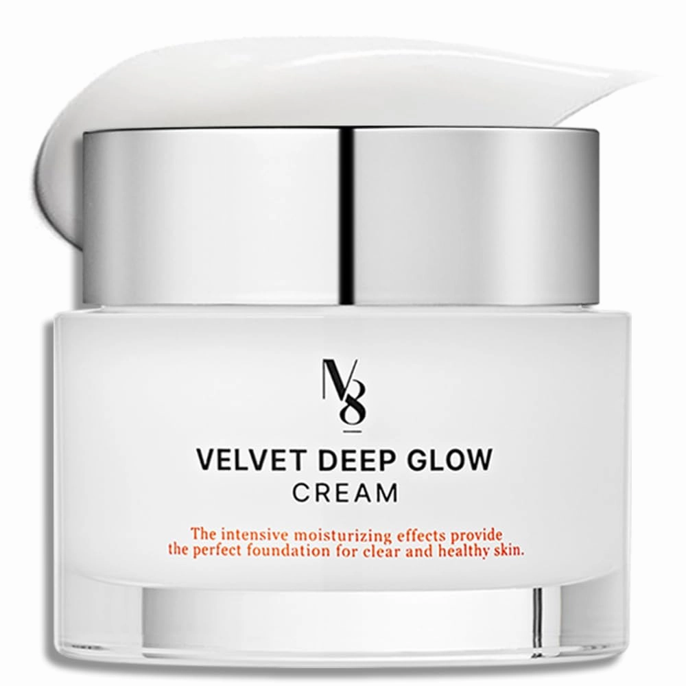 NUMBER EIGHT Velvet Deep Glow Long-lasting Hydrating Face Moisturizer Cream with Panthenol, for Dry, Sensitive Skin, Korean Skincare for Men and Women (50ml / 1.69 fl.oz.)