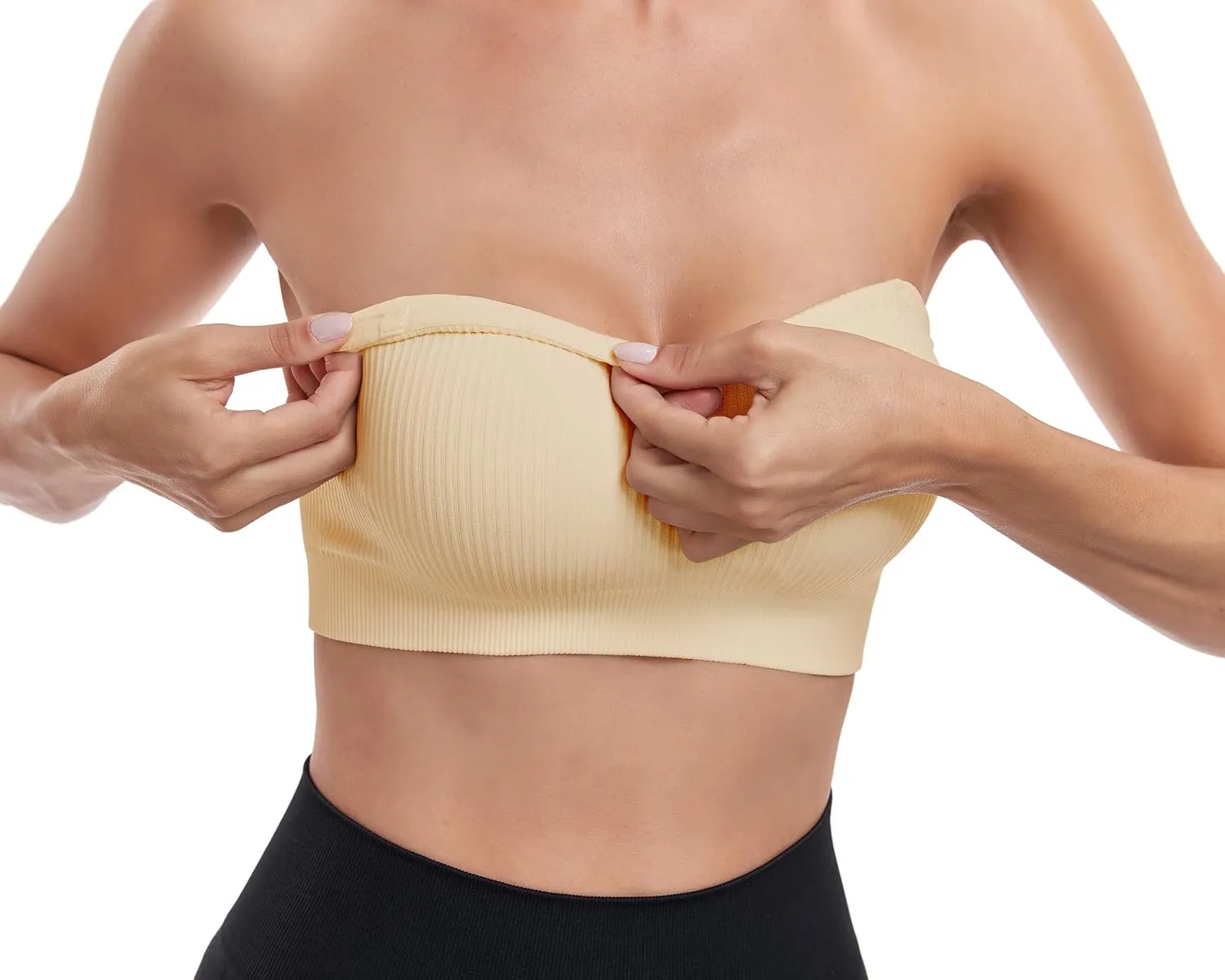 OBICUM Strapless Bras for Women Non-Slip Silicone Bandeau Bra Comfortable Bra