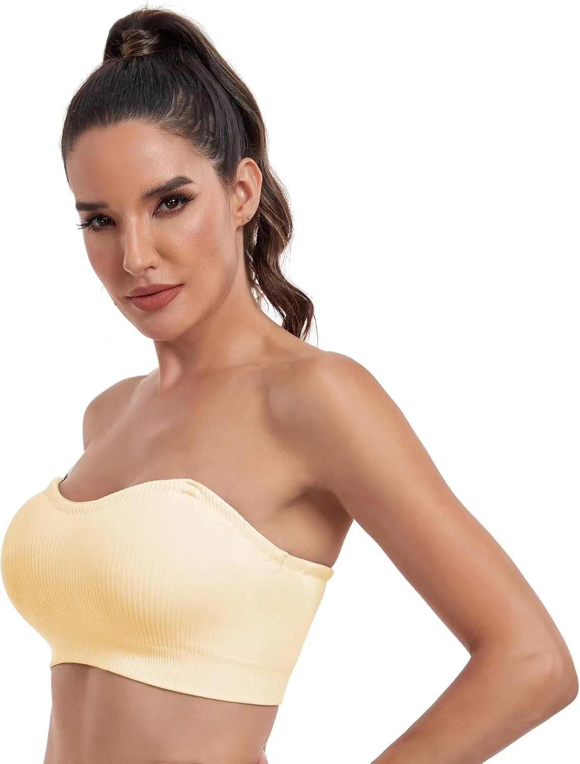 OBICUM Strapless Bras for Women Non-Slip Silicone Bandeau Bra Comfortable Bra
