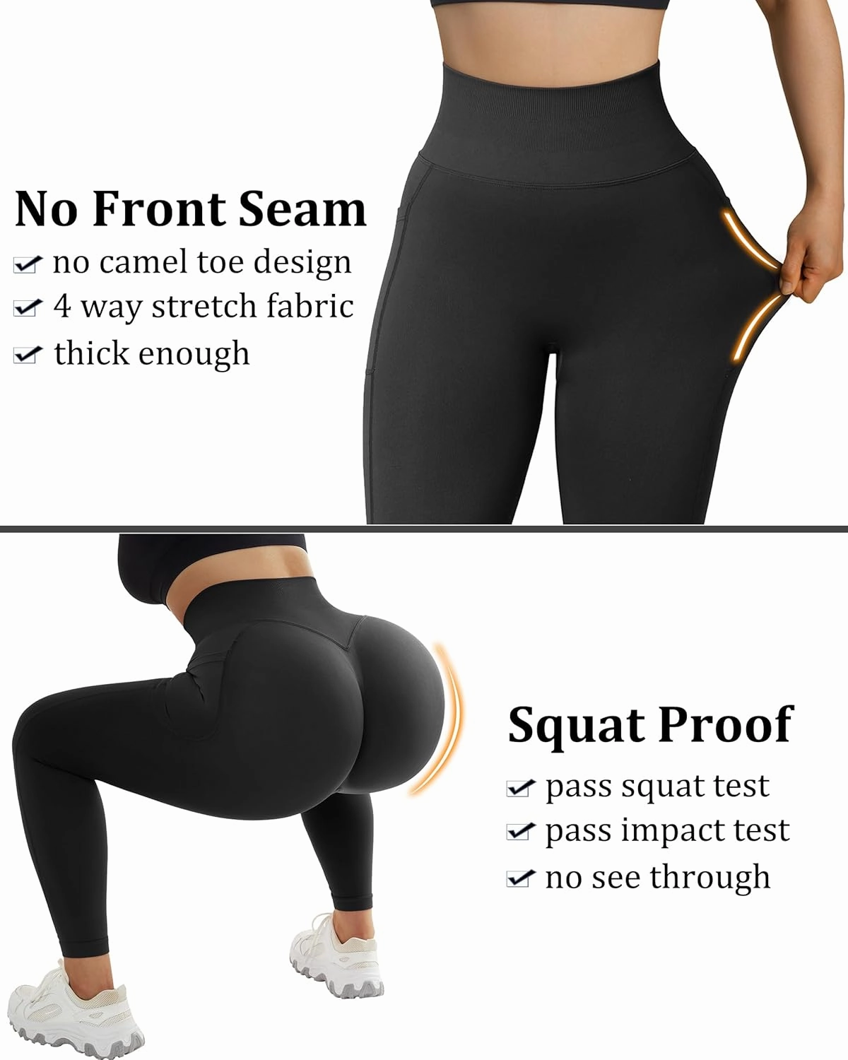 OMKAGI Women Scrunch Butt Lifting Leggings with Pockets Compression High Waisted Gym Workout Leggings