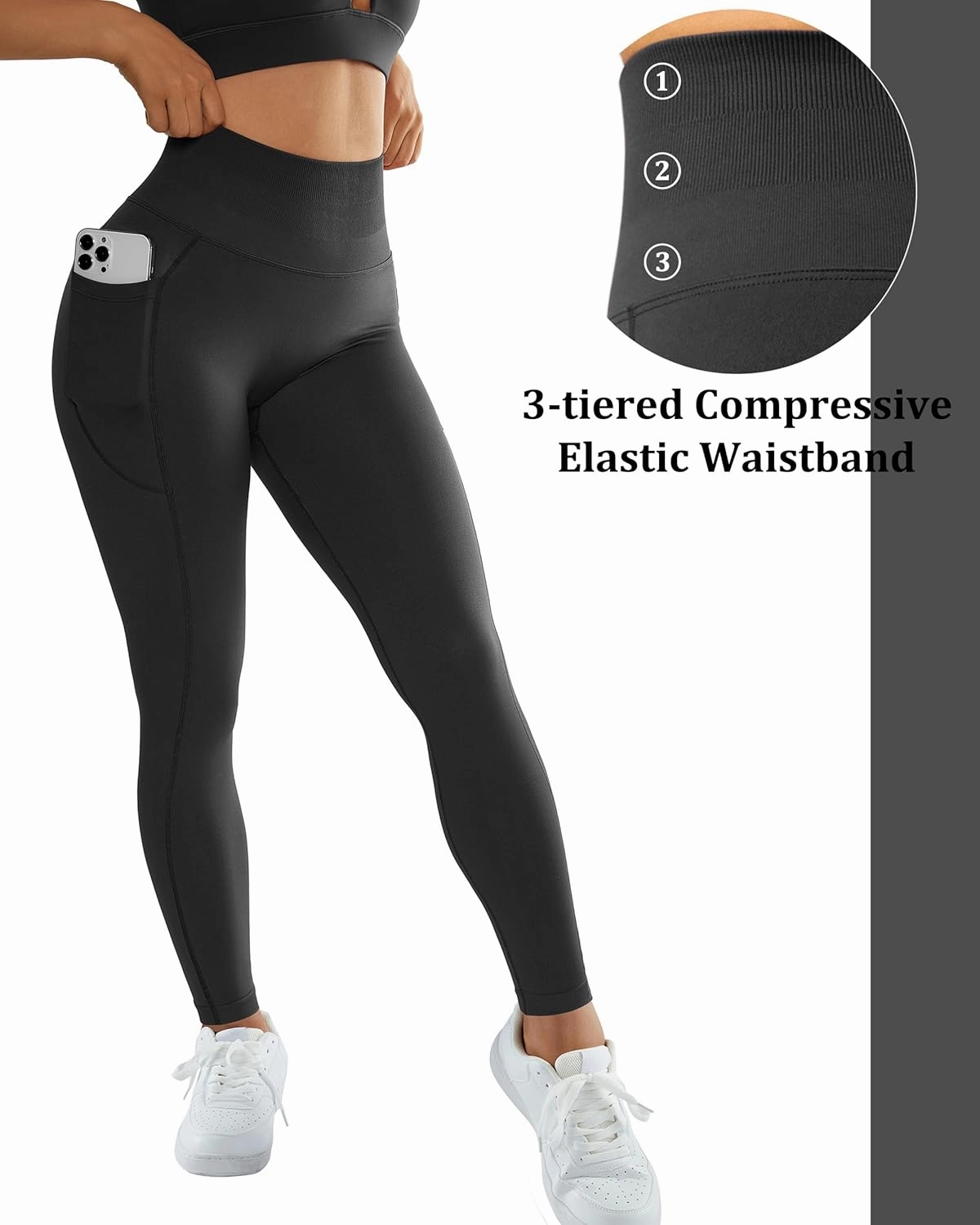 OMKAGI Women Scrunch Butt Lifting Leggings with Pockets Compression High Waisted Gym Workout Leggings