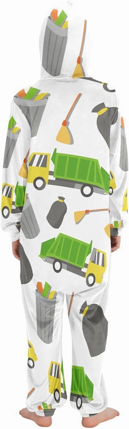 Onesie Pajama Garbage Truck Pajamas One Piece Sleepwear Jumpsuits 5-6Y
