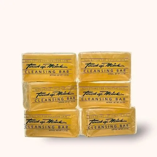 Original Mink Oil Soap Bars - Mens and Womens Daily Cleanser With Moisturizing Vitamin E - Soft Facial and Body Wash - Also Great Non-Drying Shaving Soap For Everyone! - Bulk 6 Pack