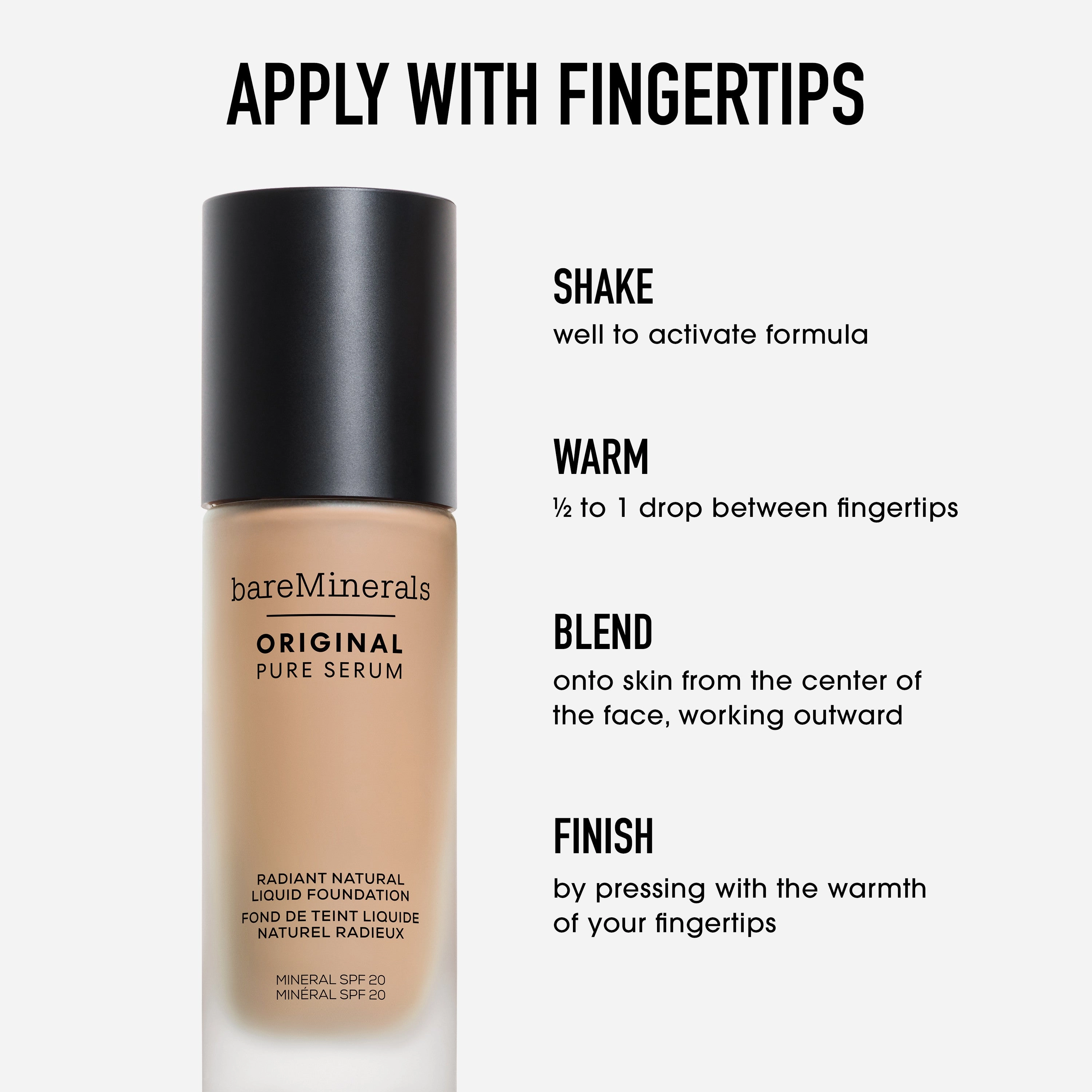 ORIGINAL Pure Serum Radiant Natural Liquid Foundation Mineral SPF 20