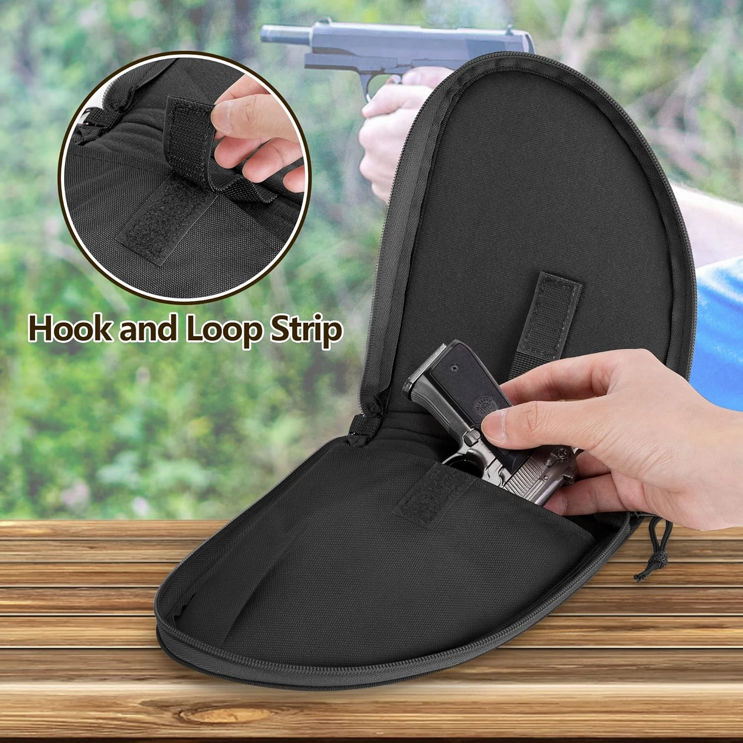 Padded Pistol Cases (2 Packs) with Lockable Zipper, Handgun Bag with Thickened Velvet Lining for Gun Storage and Transport