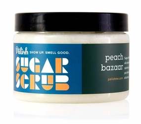 Palish Ultra Hydrating and Exfoliating Sugar Scrub | Natural | Paraben Free, Vegan, Cruelty Free | 12 Oz | Peach Bazaar