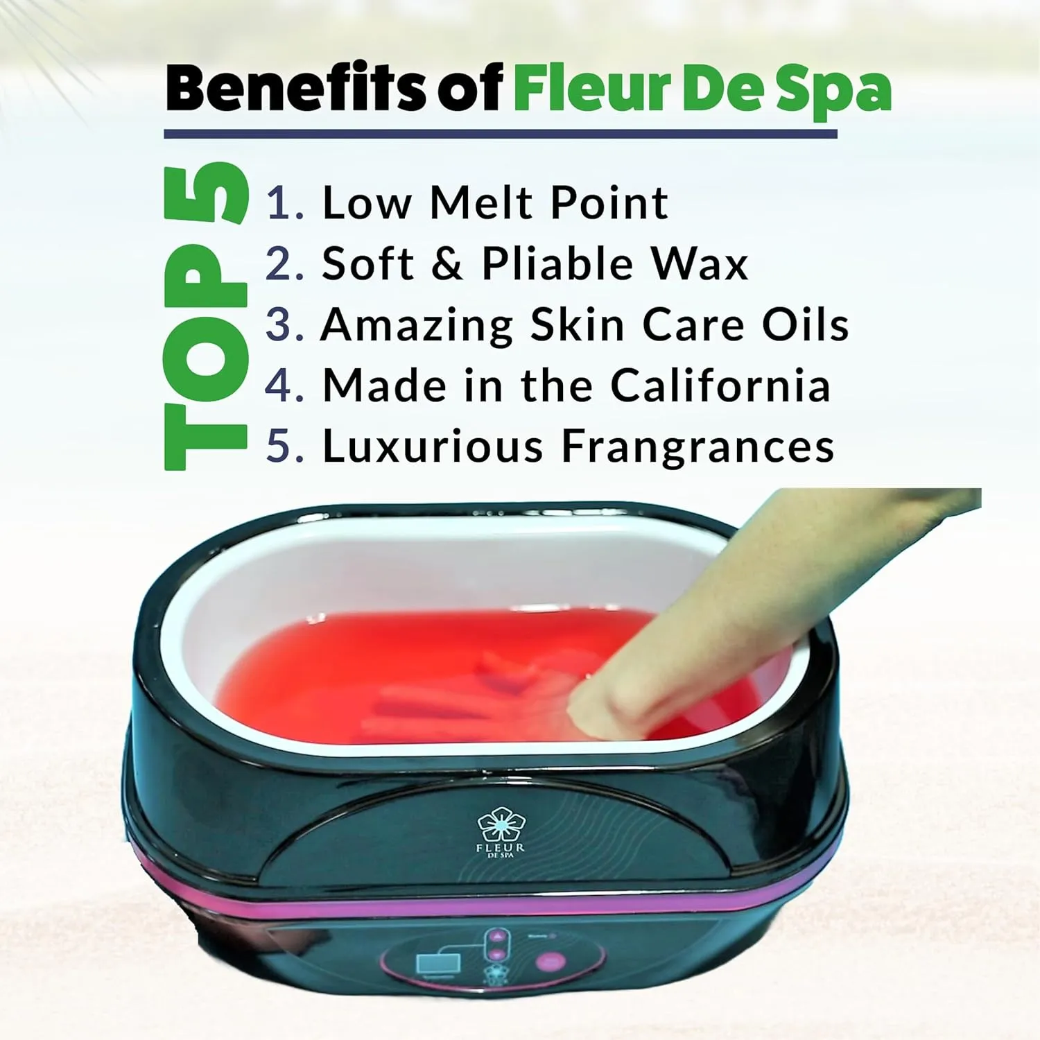 Paraffin Wax refill by Fleur De Spa - Infused with Acai, Coconut oil, Jojoba and Aloe USA Made (Rosemary, Mint & Eucalyptus, 6 pound box)