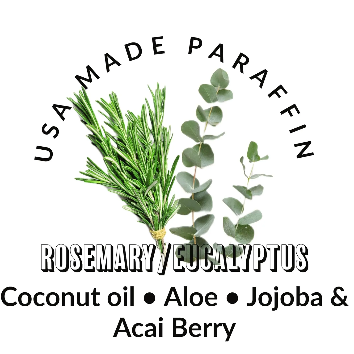 Paraffin Wax refill by Fleur De Spa - Infused with Acai, Coconut oil, Jojoba and Aloe USA Made (Rosemary, Mint & Eucalyptus, 6 pound box)