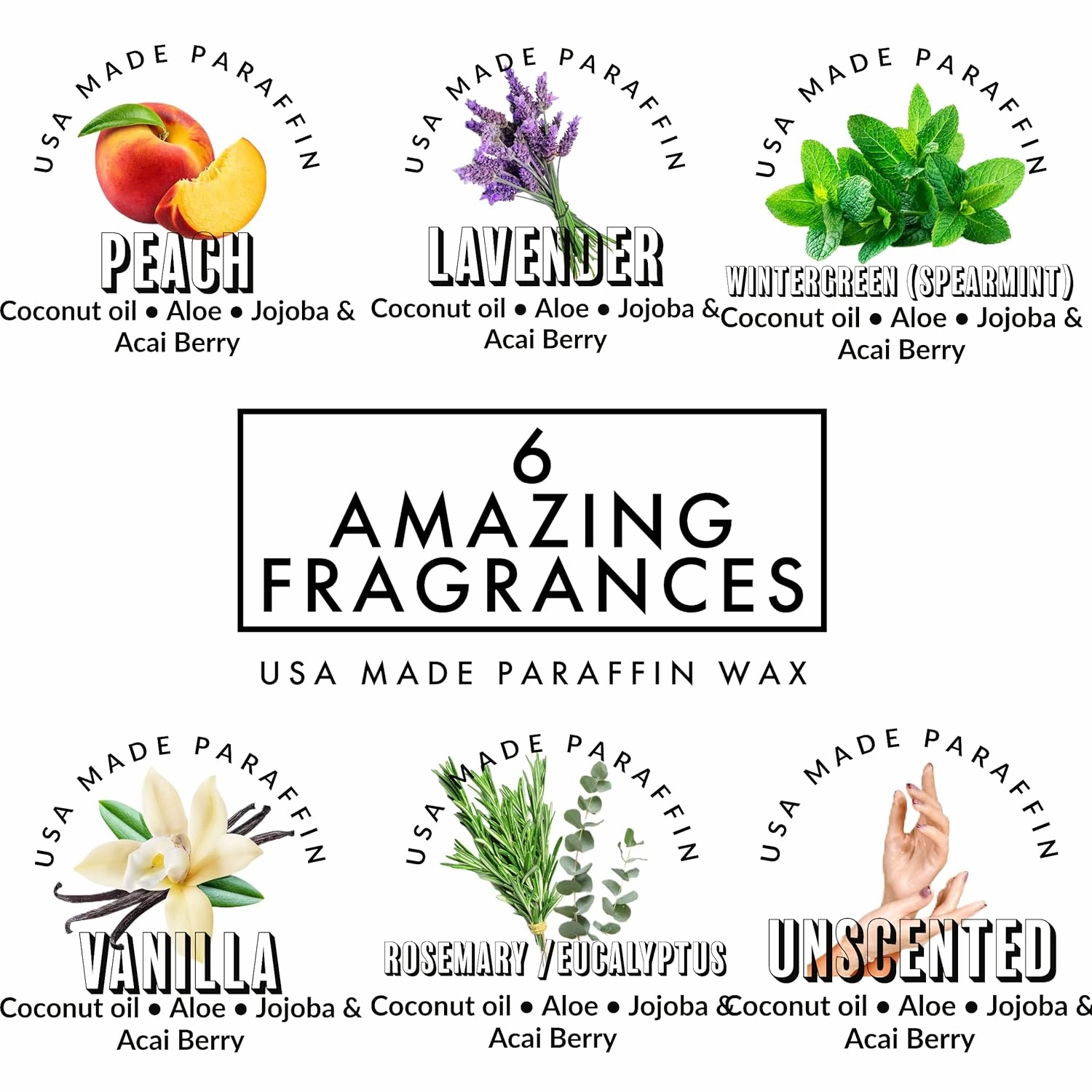 Paraffin Wax Refills – Made in USA – Coconut & Jojoba Oils for Luxurious Spa or Home Use on Hands, Feet, Body. Hydrating & Soothing