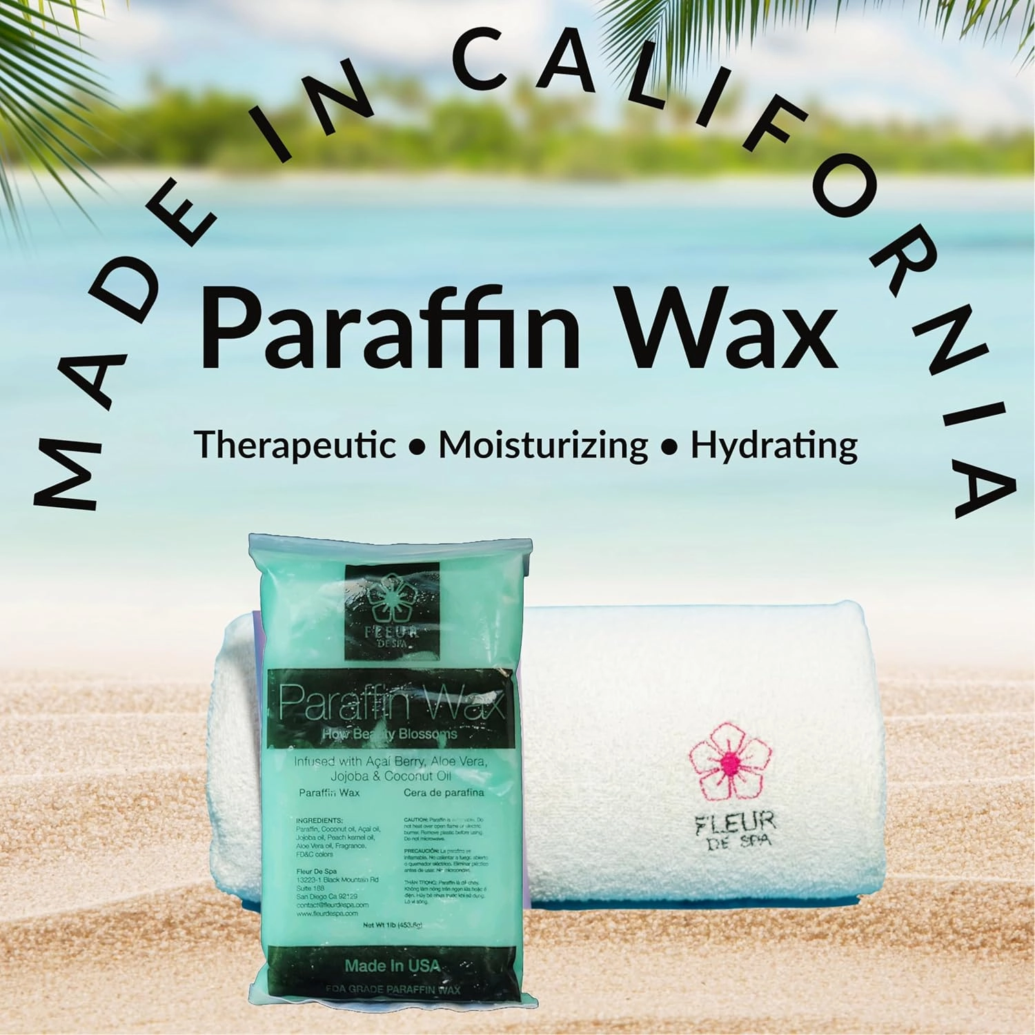 Paraffin Wax Refills – Made in USA – Coconut & Jojoba Oils for Luxurious Spa or Home Use on Hands, Feet, Body. Hydrating & Soothing