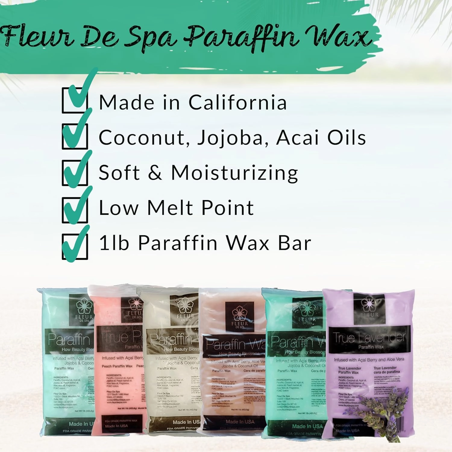 Paraffin Wax Refills – Made in USA – Coconut & Jojoba Oils for Luxurious Spa or Home Use on Hands, Feet, Body. Hydrating & Soothing