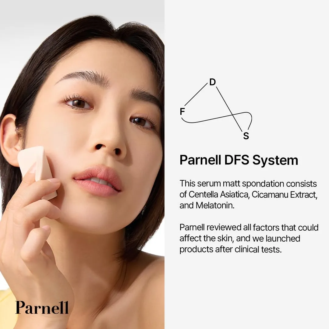 Parnell Cicamanu Matte Spondation (Powder Foundation with Sponge) 11g, #23 Natural Beige | Lightweight Oil-Control | Matte Finish and Long-Lasting | Infused with Centella Asiatica | K-Beauty