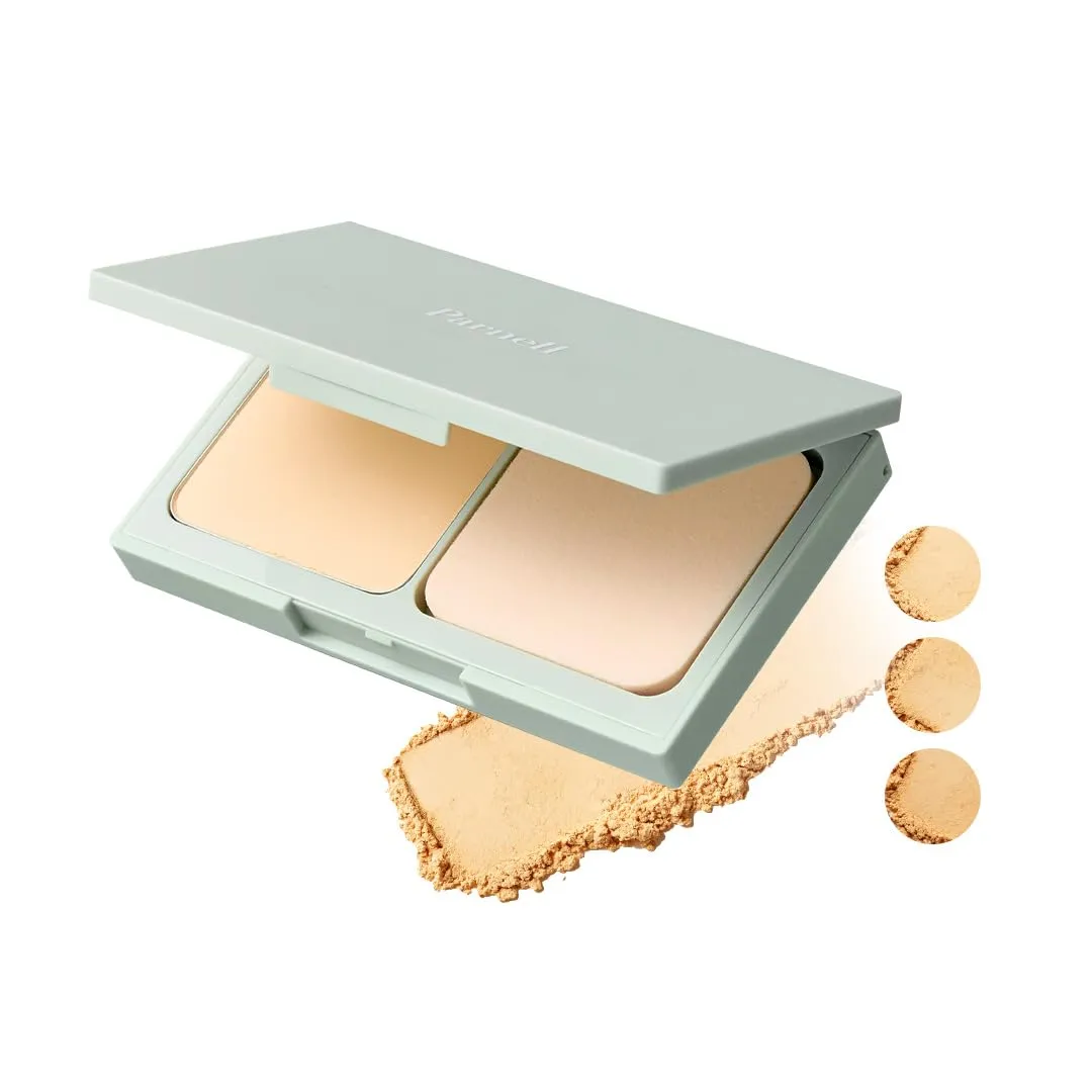 Parnell Cicamanu Matte Spondation (Powder Foundation with Sponge) 11g, #23 Natural Beige | Lightweight Oil-Control | Matte Finish and Long-Lasting | Infused with Centella Asiatica | K-Beauty