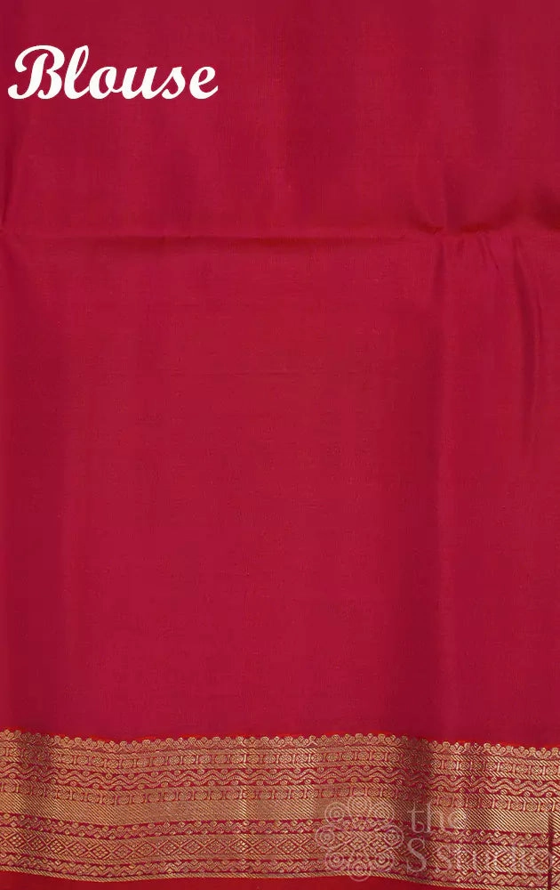 Parrot green soft silk saree with small butta