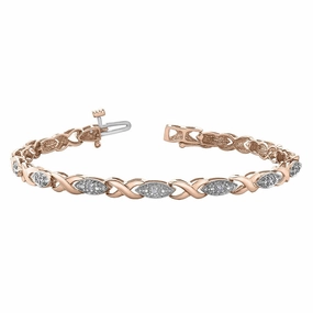 Patterned Gold and Diamond Bracelet