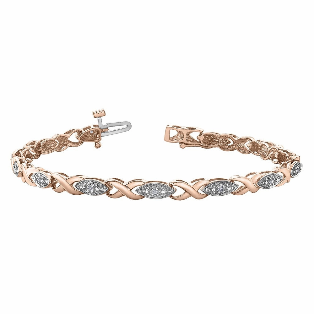 Patterned Gold and Diamond Bracelet